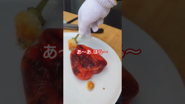 焼きいーもんでパプリカの丸焼き。#焼きいーもん #パプリカ　#パプリカの丸焼き　#バーベキューでパプリカ　ペレットオーブン#