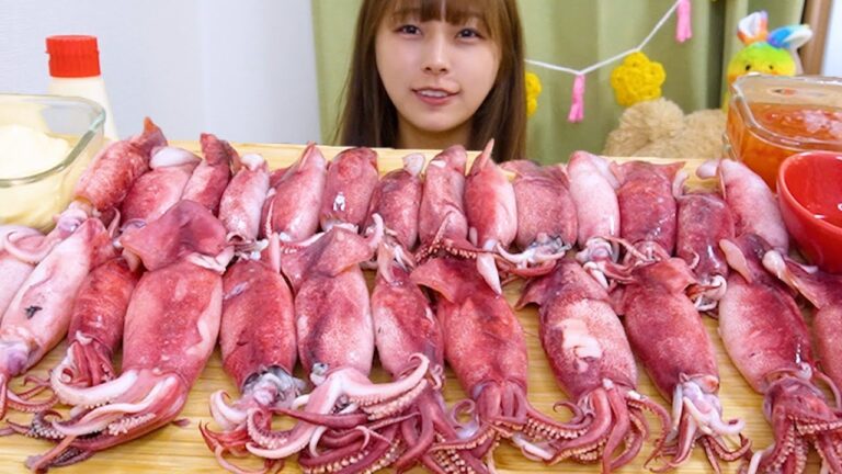 【ASMR】ヤリイカ1.3kg [大食い/咀嚼音]