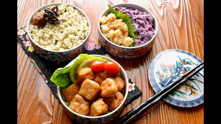 【お弁当作り】テンペの唐揚げ弁当の作り方〜How to make Japanese vegan bento lunch box〜