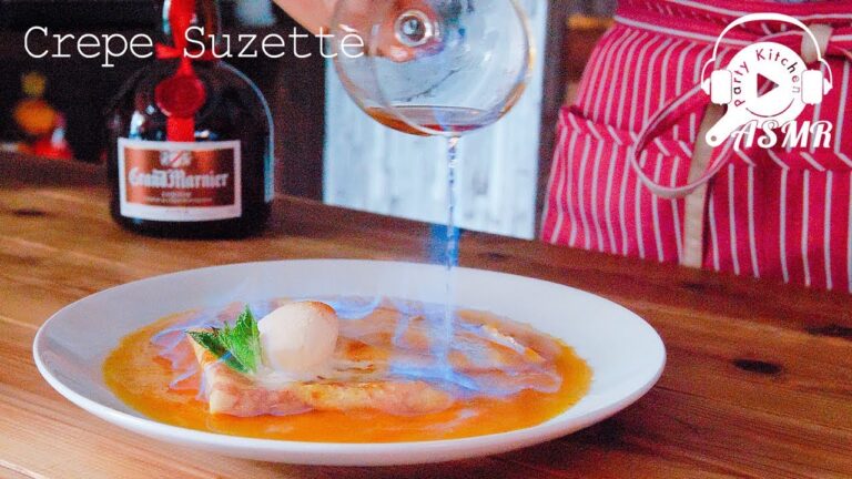 [ASMR・Gluten Free] Crepe Suzette ~ グルテンフリーのクレープシュゼットの作り方 【料理レシピはParty Kitchen🎉】