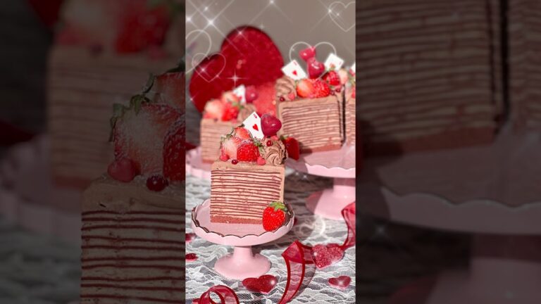 バレンタイン🍫チョコミルクレープの作り方❤️#バレンタイン #バレンタインレシピ #ミルクレープ #vlog #スイーツ #ケーキ