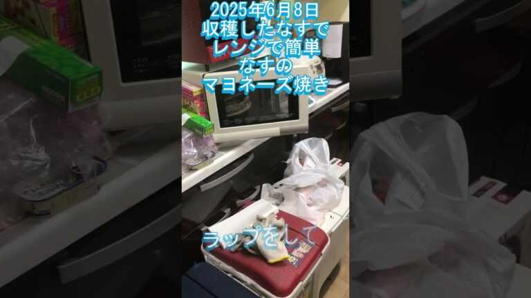 レンジで簡単　なすのマヨネーズ焼き #料理 #cooking  #レンジ料理  #簡単レシピ #家庭菜園 #家庭菜園初心者 #収穫なす #おつまみ