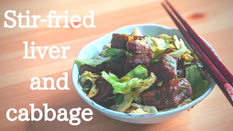 【Easy to cook】How to make Stir-fried liver and cabbage/レバーとキャベツのネギ塩炒めの作り方