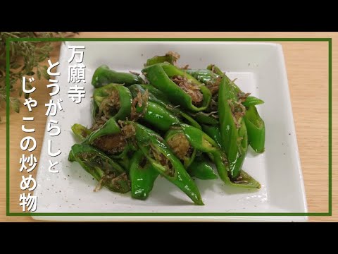 万願寺とうがらしとじゃこの炒め物