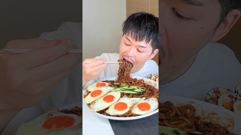 Mukbang ASMR 韓国ジャージャー麺 Jajangmyeon Eating #mukbang #asmr #food #shorts