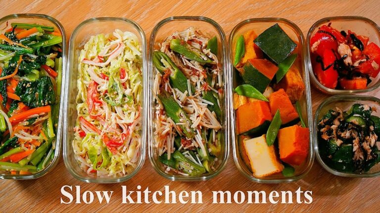 簡単すぎる副菜6選🥒✨オクラとえのきの梅かつお和え/キャベツとカニカマのサラダetc…