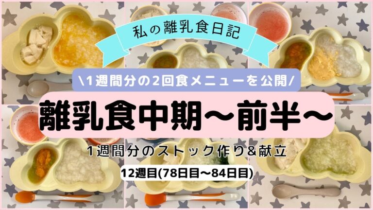 【離乳食中期】1週間分のストック作り&献立/生後7ヶ月/ハンドブレンダー使用/What my 7 month old eats in a week/Baby food prep/12週目