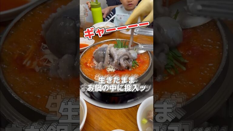 生のタコ入り鍋🐙 #짱구네 #チャングネ #仁川 #韓国 #韓国グルメ