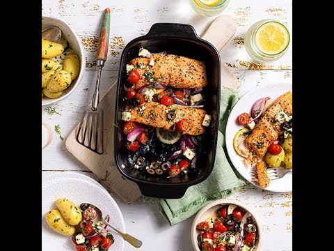 Mediterranean baked salmon recipe