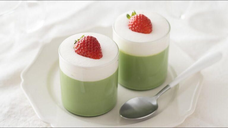 抹茶ミルクプリンの作り方(卵なし・オーブンなし) Matcha Milk Pudding, No Egg, No Oven｜HidaMari Cooking