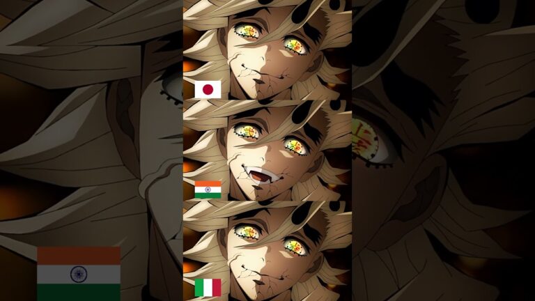 #shorts  童磨VS猗窩座、緊迫の上弦集結シーンを3カ国語で聴き比べ！｜【鬼滅の刃】