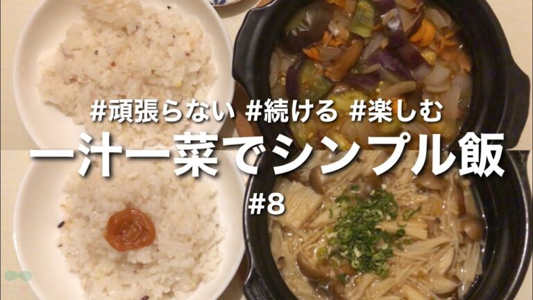 #8 一人暮らしの一汁一菜自炊vlog｜献立いらない味噌汁｜なす,玉ねぎ,乾燥しいたけ,乾燥にんじん,切り干し大根,えのき,しめじ,しいたけ,乾燥ネギ