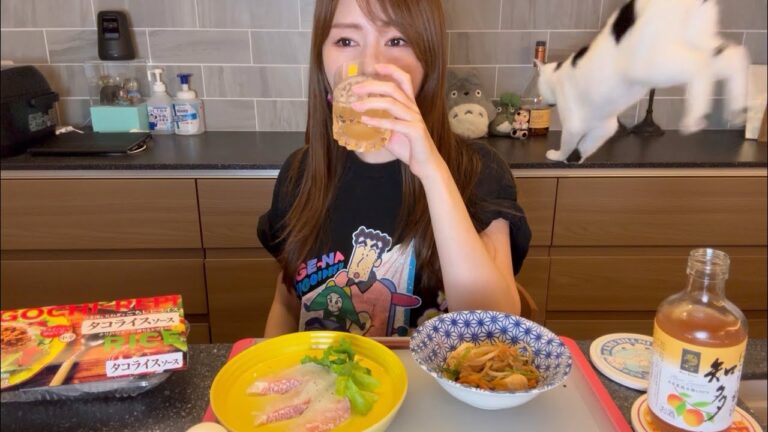 【ダイエット中でも罪悪感ゼロ！】知多にごり梅酒とヘルシーメニューで満腹な晩酌🥃🥗