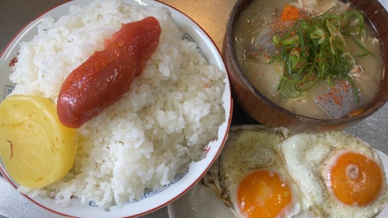 【男飯テロ】炊き立て２合飯を特製豚汁で流し込む！最強の飯テロ。