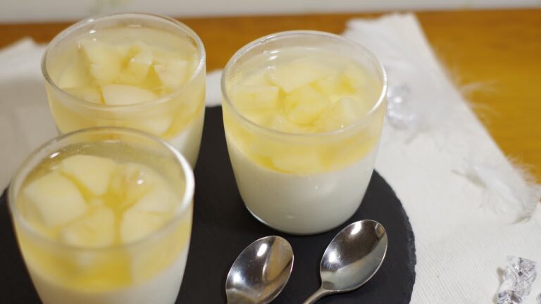 桃のゼリーとヨーグルトミルクプリン　peach jelly &yogurt milk pudding