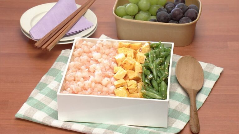 【3分クッキング公式】えびそぼろ行楽弁当（えびそぼろ／コロコロ卵焼き／いんげんのごまあえ）