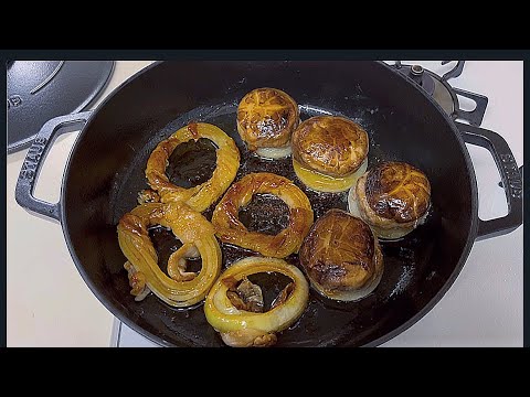 椎茸と玉ねぎのハサミ焼きと残った玉ねぎでもう一品【STAUB】ブレイザー28