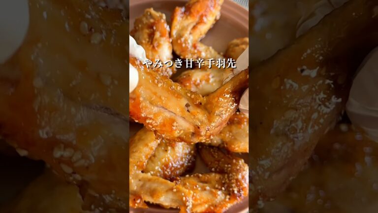 ご飯止まらん…揚げない甘辛手羽先【ワンパン】 #簡単レシピ #shorts