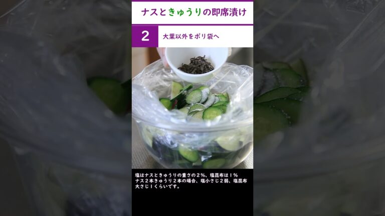 ぱぱっと簡単！ナスときゅうりの即席漬け#shorts #漬物 #浅漬け