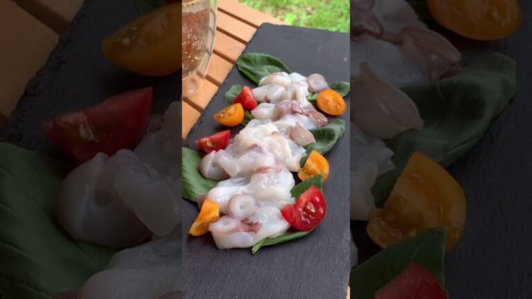 生ダコの紫蘇ジェノベーゼソース。タコもちもち。#shorts #camping #cooking