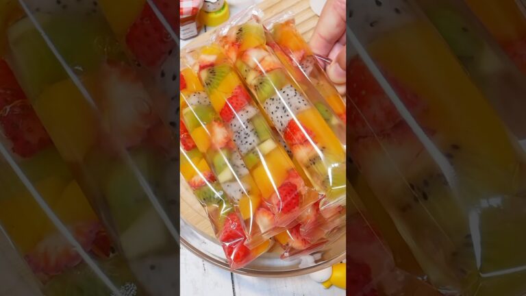 フルーツ寒天スティックを作ろう！ Fruit agar stick 果物を寒天で固めて食べやすい形にしました。 #shorts  #簡単レシピ #food #簡単スイーツ