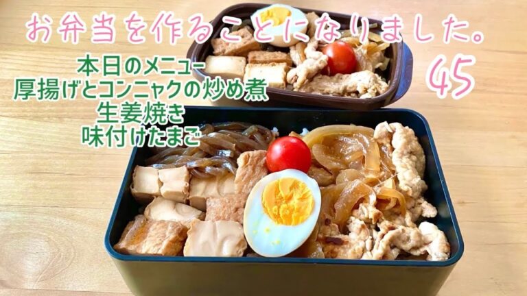 お弁当✩45✩生姜焼き&厚揚げとこんにゃくの炒め煮