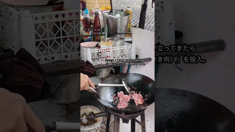 【食べ歩き】バンコクの人気屋台でガパオライスを食べてみました。#バンコク #タイ料理