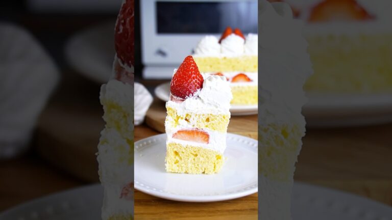 材料4つ！いちごのショートケーキ作り方！#food