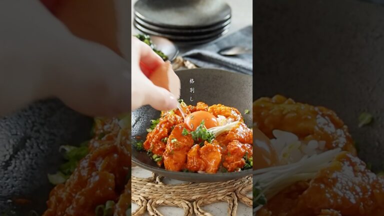 【しっとりササミのユッケ丼】味噌コチュジャンで一味違う。