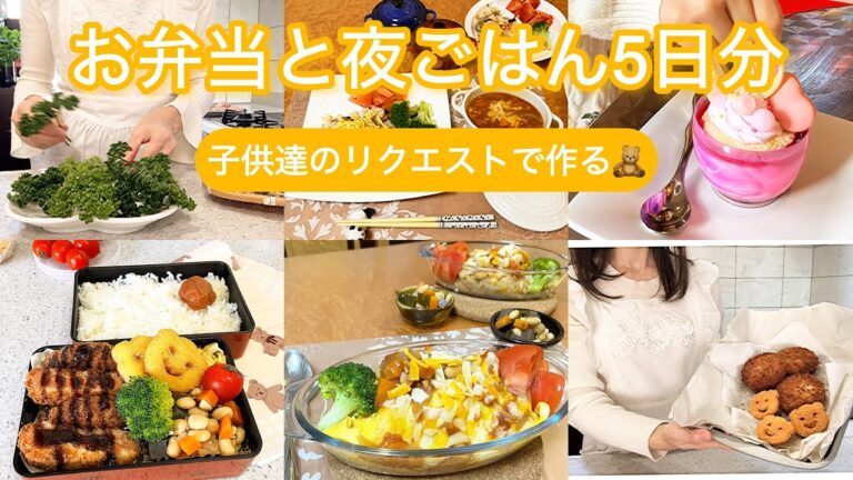 5日分🍳夜ごはんとお弁当作り/楽ちんメニューも取り入れる料理🐻