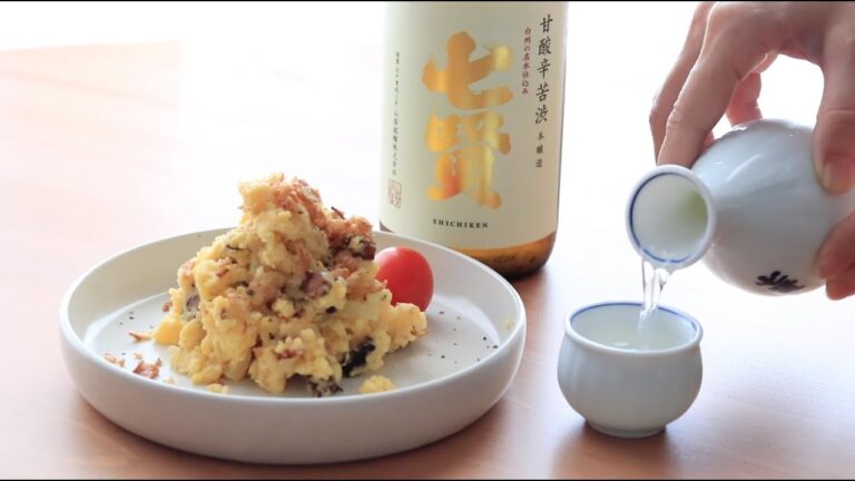 【日本酒に合うポテサラ！】カリカリベーコンポテトサラダと七賢「甘酸辛苦渋」