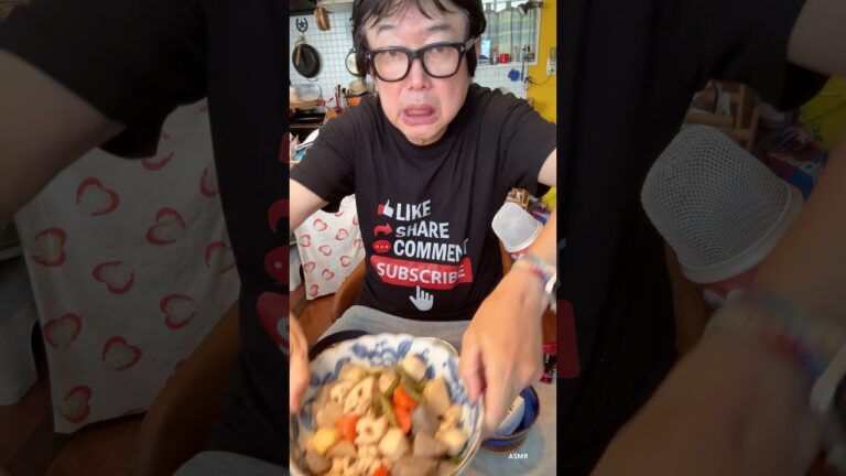 鶏ひき肉と根菜の煮物食べた #asmr #shorts #mukbang