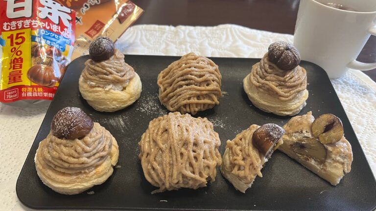 モンブランタルト/市販の甘栗とパイシートでお手軽に作れます