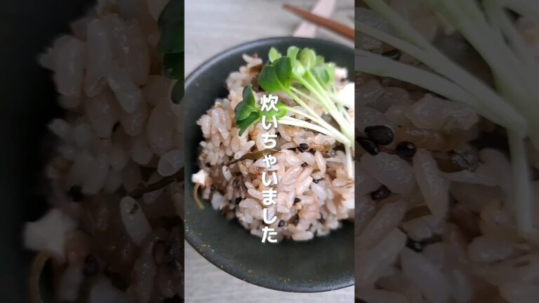アレ、炊いちゃいました【豆腐とごまの炊き込みごはん】#shorts #腸活