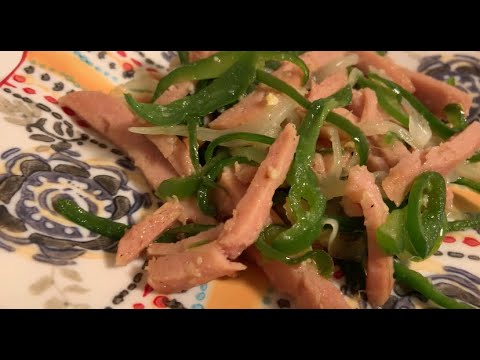 ピーマンとスパムを消費したくて作った料理がこちら。