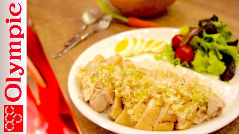 オリンピックの超簡単レシピ　 ワンプレート ゆで鶏のネギソースかけ