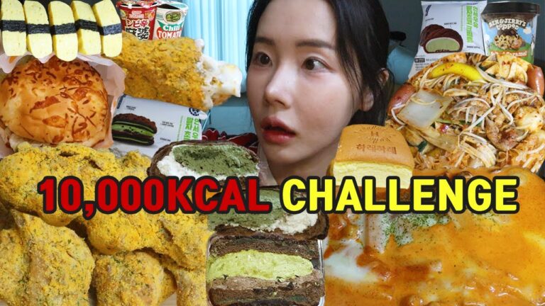 추석 이후 너무 먹길래 만칼로리 챌린지 함😇 (먹방 브이로그, 뿌링클, 삼첩분식 로제떡볶이, 마라샹궈, 계란초밥, 연세우유 말차크림빵, 롯데리아 모짜렐라버거, 컵라면, 벤앤제리스)