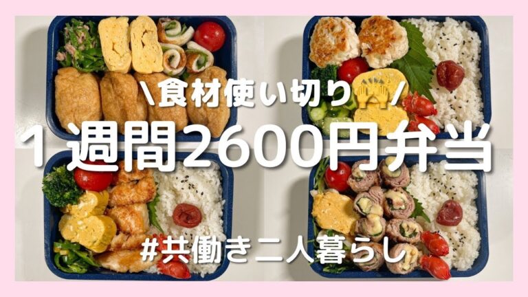 #17【節約おかず12品】1週間2600円で作る2人分のお弁当記録｜30分で完成｜食材使い切り＆買い物リスト付き🍂