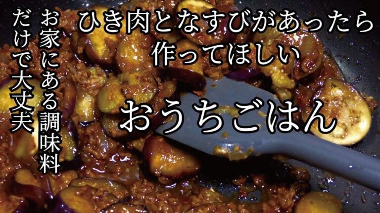 お家にある調味料だけで大丈夫 ひき肉となすびがあったら作って欲しいお家ご飯