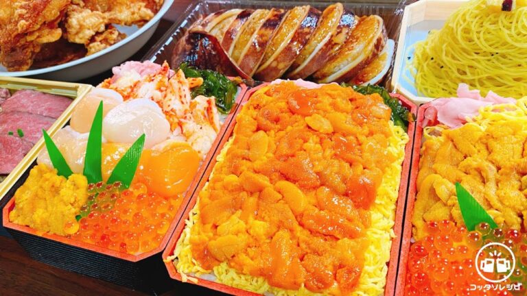 【爆食】質問コーナーをしつつ北海道物産展で買った豪華海鮮丼をただ美味しくいただきます！ウニ、イクラ、カニ食べ放題最高♪ Sashimi rice bowl  Japanese Street Food