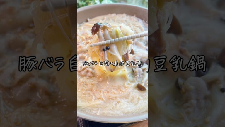 【ラクうまレシピ】豚バラ白菜の春雨豆乳鍋 #簡単レシピ #家族ごはん #鍋