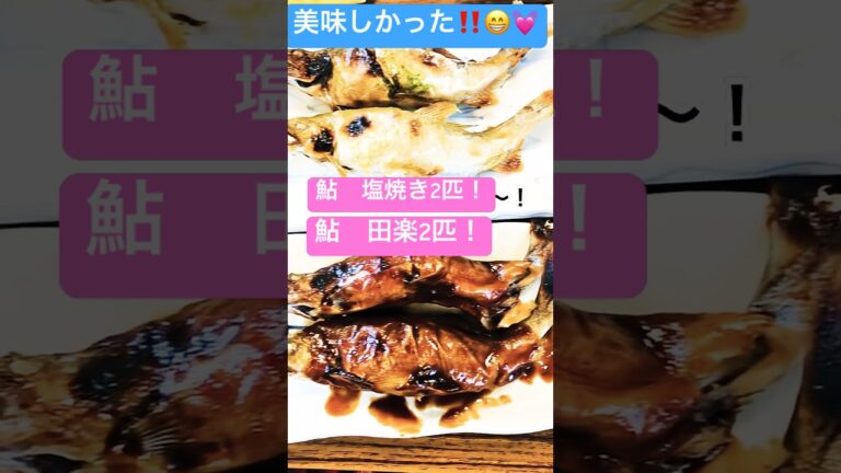 【鮎の塩焼き、田楽、刺身、フライ、鮎雑炊がとても美味しかった】を食べに行って来ました】#料理#美味しい #うまい #shorts #混雑 #予約 #人気#家族#鮎料理