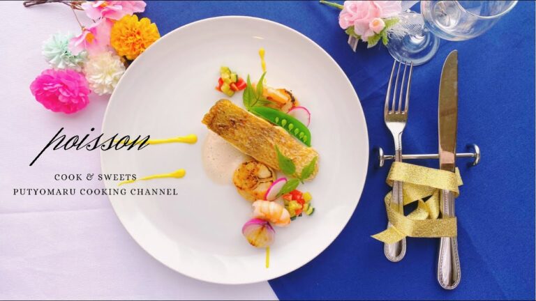 【JuneBride2021】鯛のポワレ、帆立のソテーと海老のポシェを添えて、かに味噌風味の泡のソース