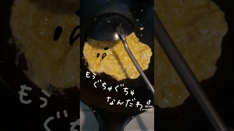 料理 中華鍋 練習 オムハヤシ ハヤシライス ふわふわたまご ぐでたま サンリオ