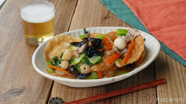 餃子の皮アレンジ。パリパリ海鮮おこげあんかけのレシピ　作り方