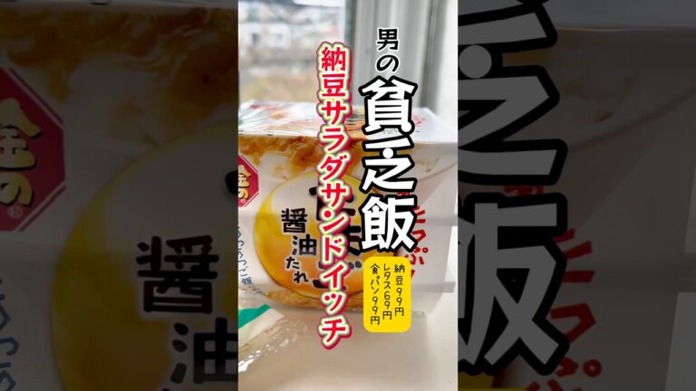 男の貧乏飯「納豆サラダサンドイッチ」