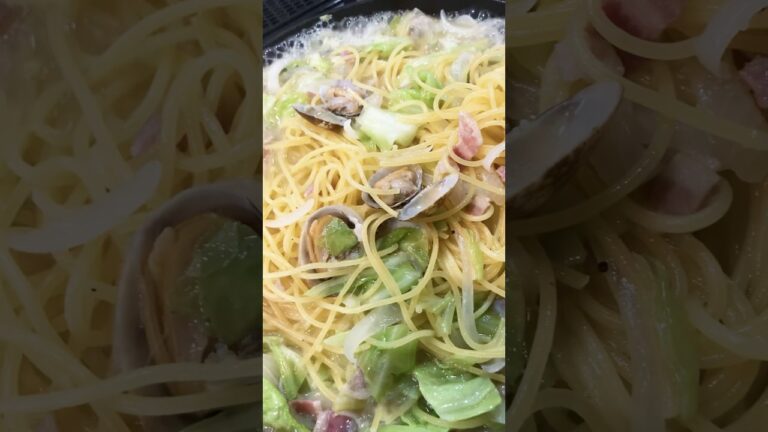 【夜ご飯】あさりとキャベツのスープパスタ #shorts #cooking #夜ご飯 #パスタ