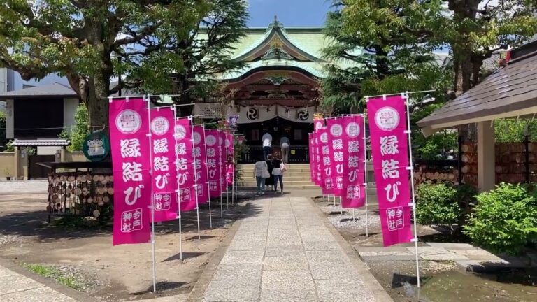 今戸神社　新しい　のぼり旗　　台東区　浅草　　2022年 6月4日 (土)