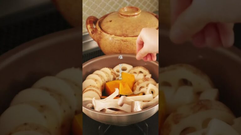 フライパンでふっくらほくほく蒸し野菜🎃