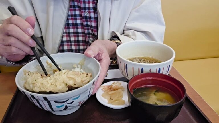 #金賞天丼　金賞の天丼　ツナマヨちくわのまごころ天丼　９８０円　かけそば小　３００円　大垣市寺内　天丼てんや大垣店　